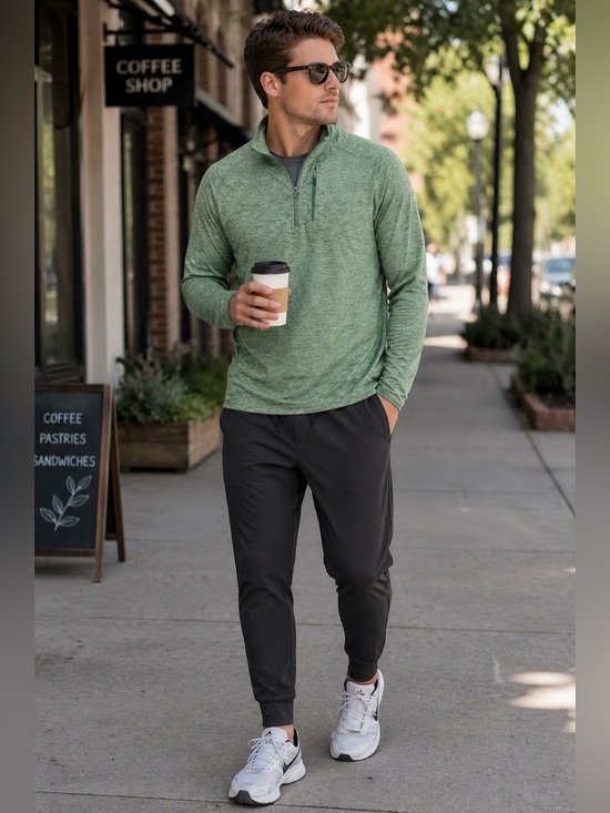 VRST Other - VRST Heather Green Quarter Zip Pullover Men’s Large Golf Hiking Activewear